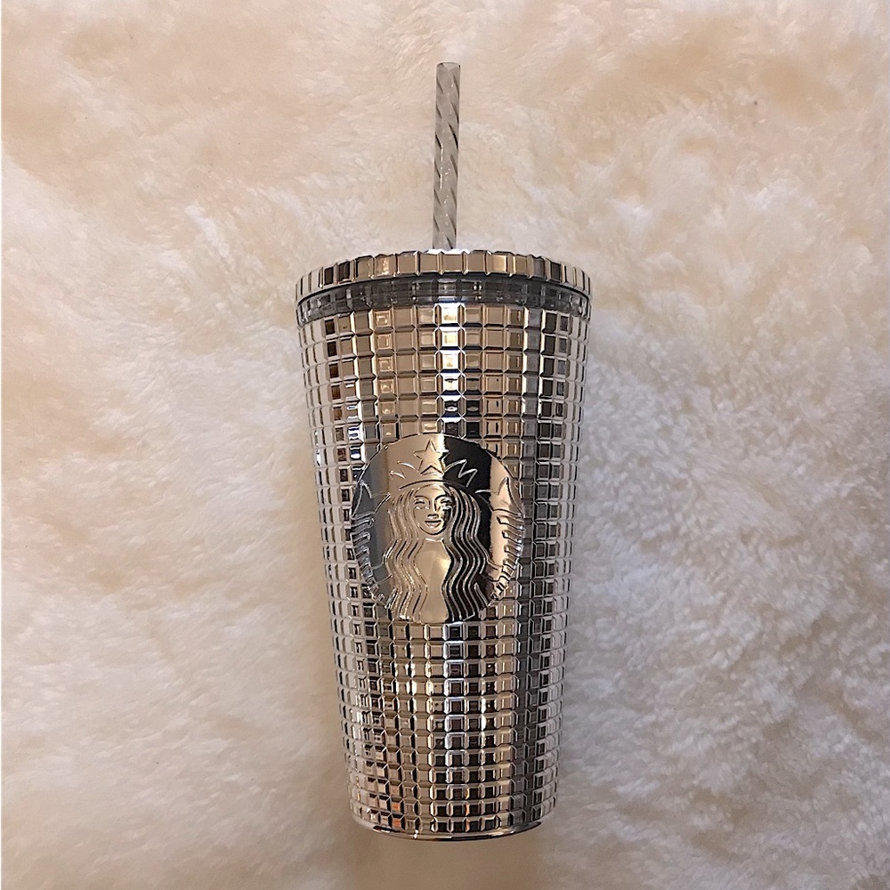 NWT Starbucks Silver Metallic Tumbler 16 oz